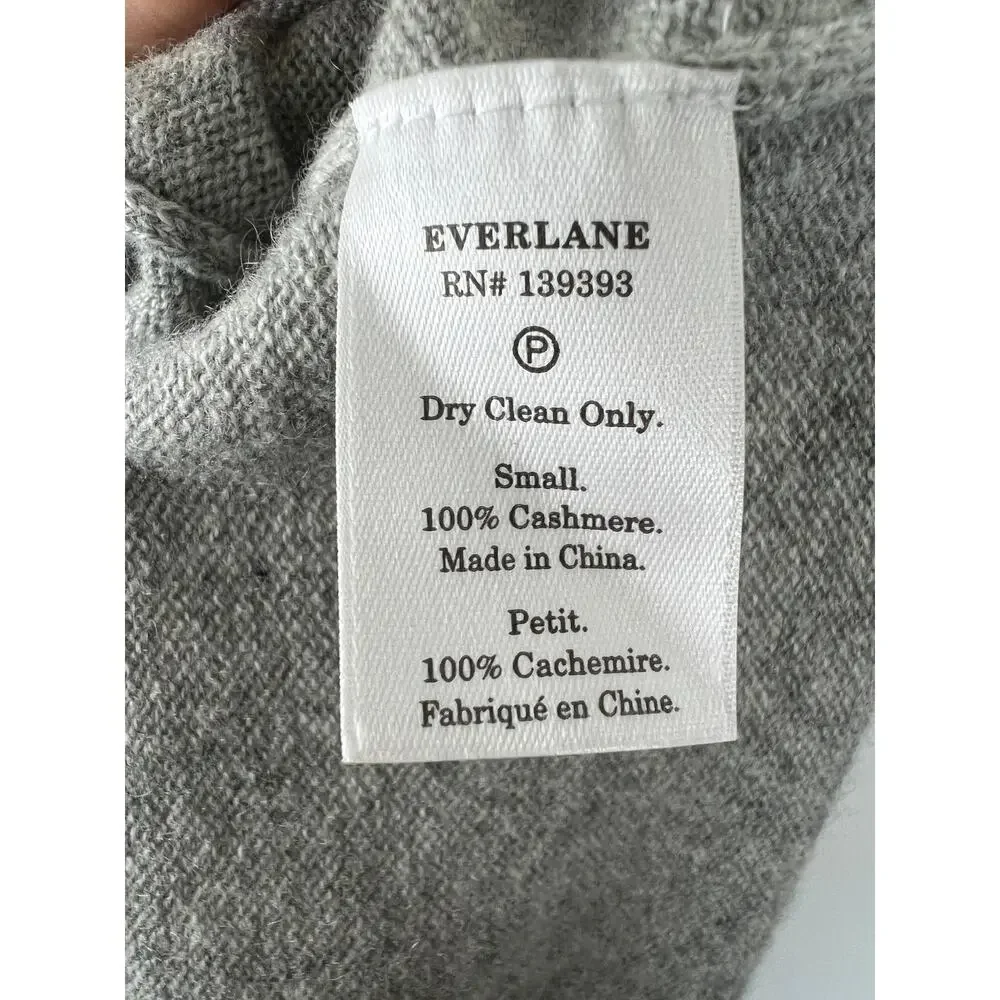 EVERLANE Cashmere Turtleneck Sweater Heather Gray Long Sleeve Pullover Small S